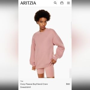 TNA Pink Cozy Fleece Crewneck Sweatshirt